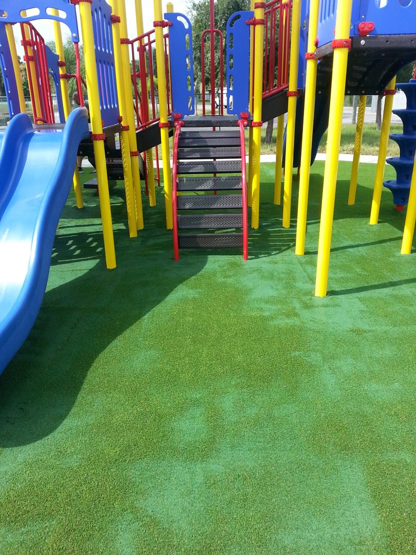 Children Play area with soft green area